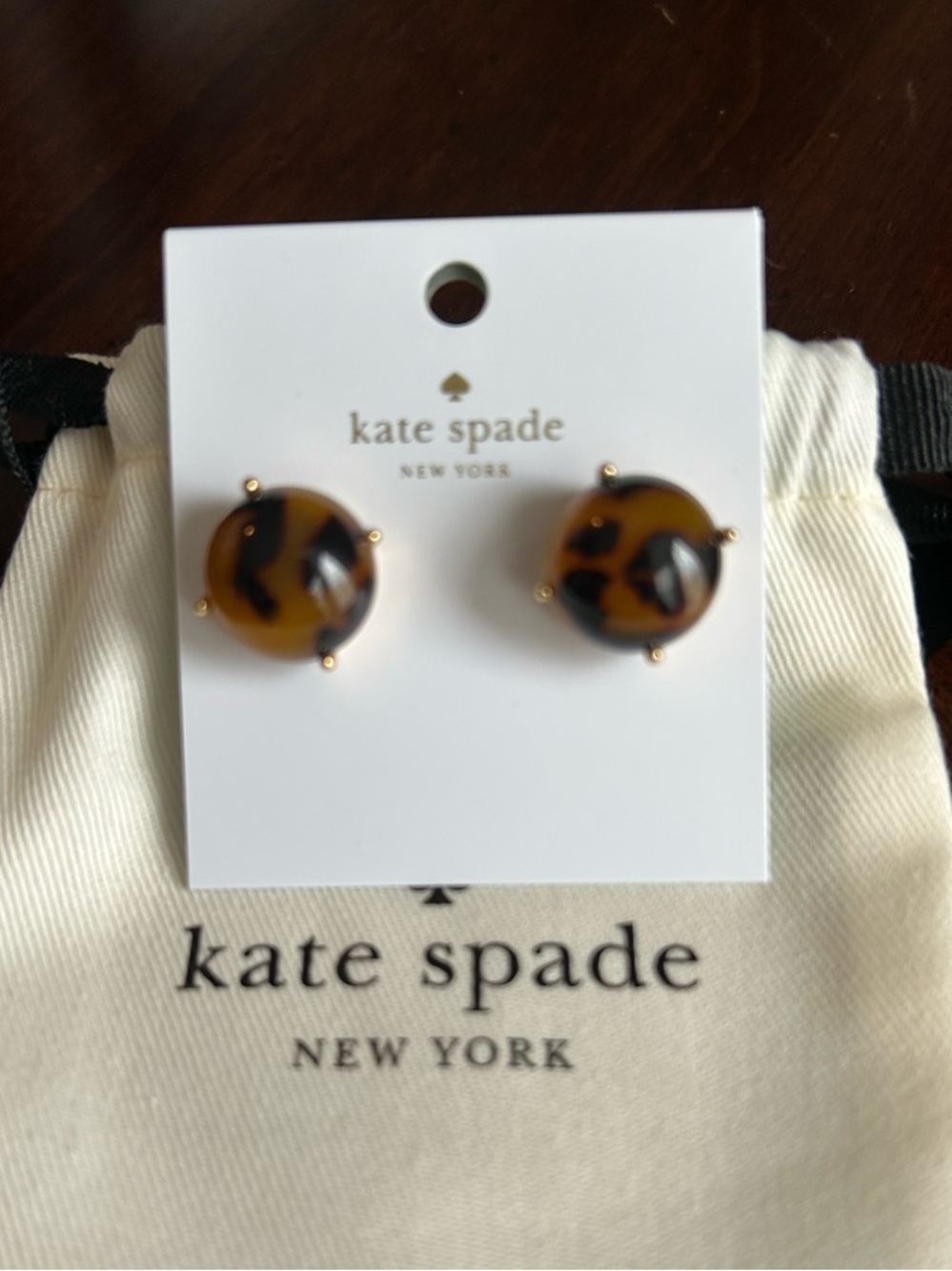 Kate Spade Tortoises Stud Earrings - Brown & Black